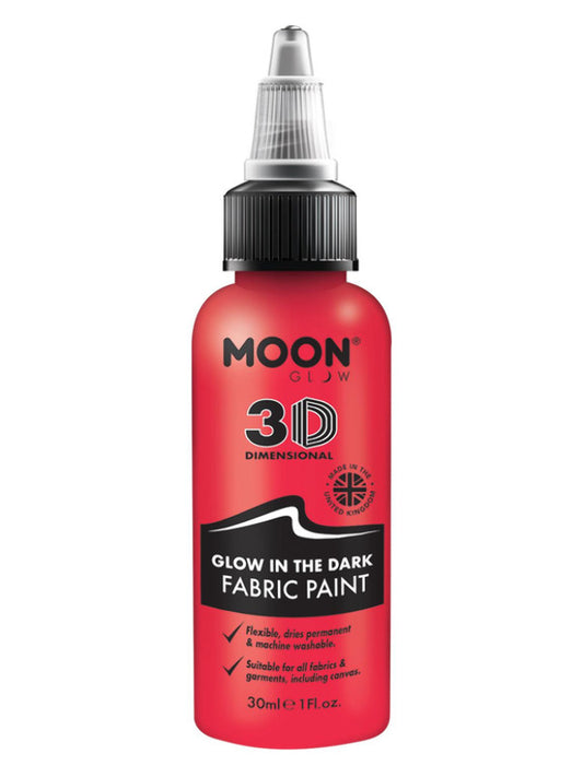 Adult Moon Glow  Glow in the Dark Fabric Paint Red