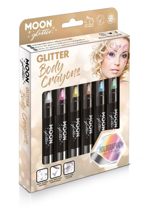 Moon Glitter Holographic Body Crayons Assorted