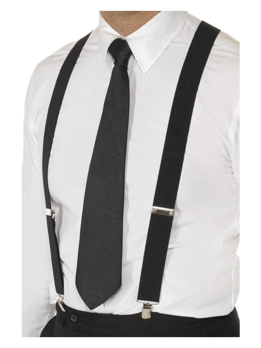 Black Elasticated Braces Black