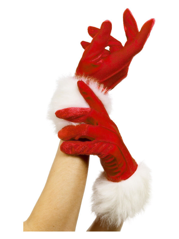 Santa Gloves Red