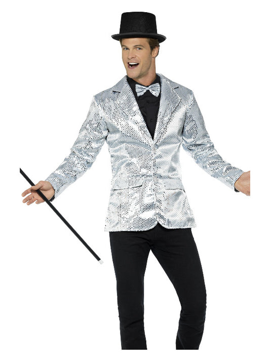 Sequin Jacket Mens Silver
