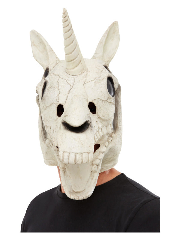 Unicorn Skull Latex Mask White White