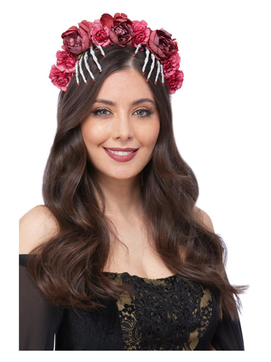 Red Rose  Skeleton Hand Headband