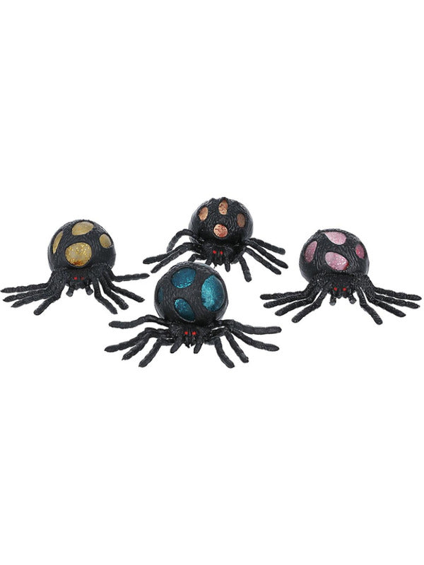 Kids Squeezy Stretchy Glitter Spiders 12pcs