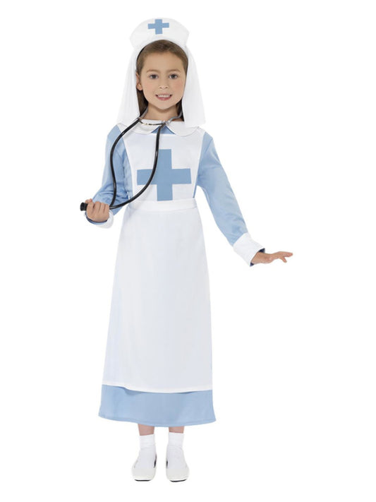 Kids WW1 Nurse Costume Blue