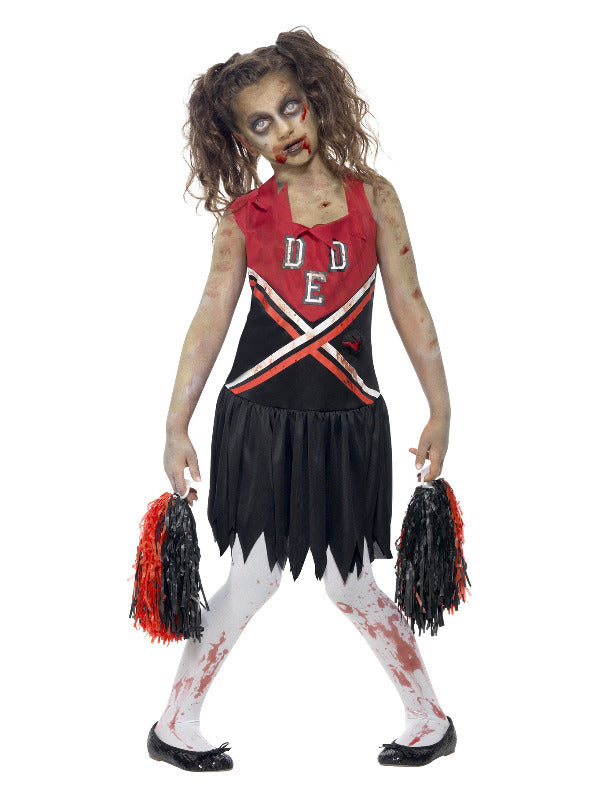 Kids Zombie Cheerleader Costume Red  Black