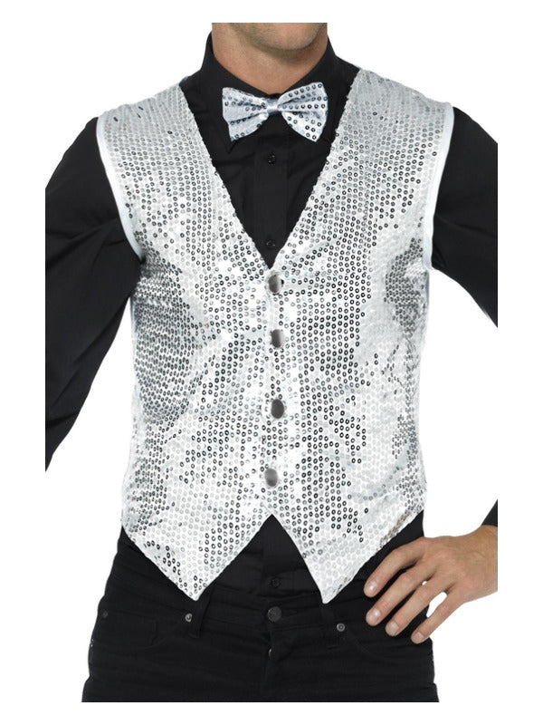 Sequin Waistcoat Silver