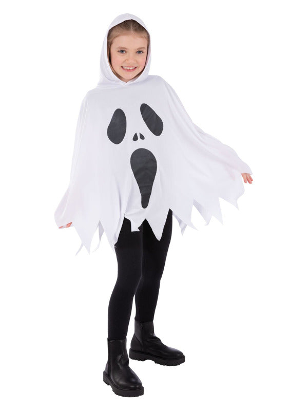 Kids Ghost Poncho White Kids