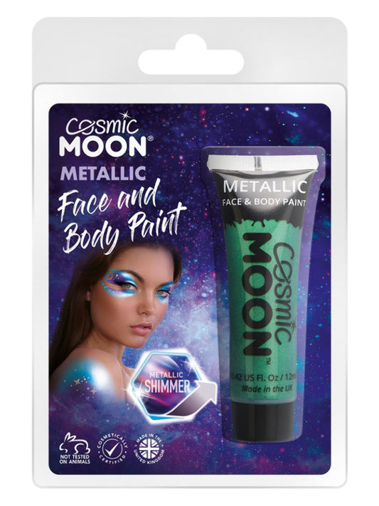 Cosmic Moon Metallic Face  Body Paint Green