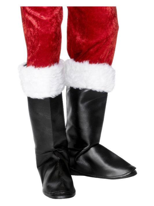 Adult Santa Boot Covers Black (2)