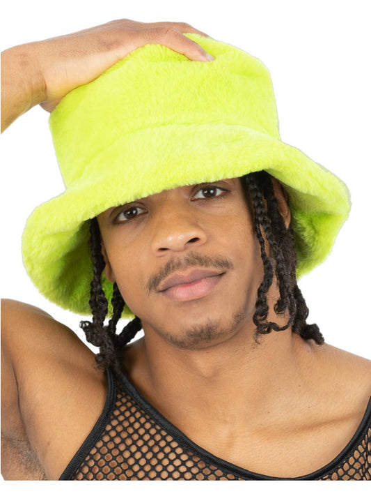 90s Green Fur Bucket Hat