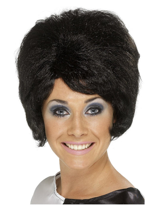 60s Beehive Wig Black