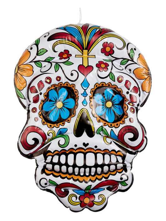 Inflatable Day of the Dead Hanging Skull White