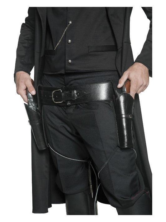 Authentic Western Belt  2 Holsters Black