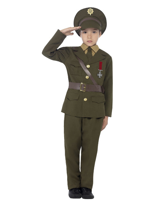 Kids Army Officer Costume Green