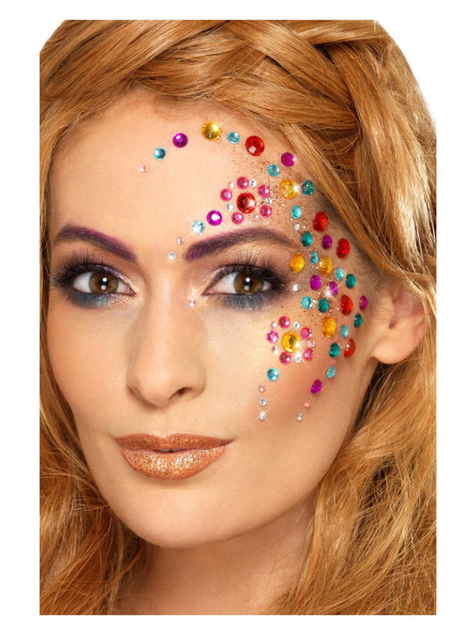 Smiffys MakeUp FX Rainbow Jewel Face Gems Multi