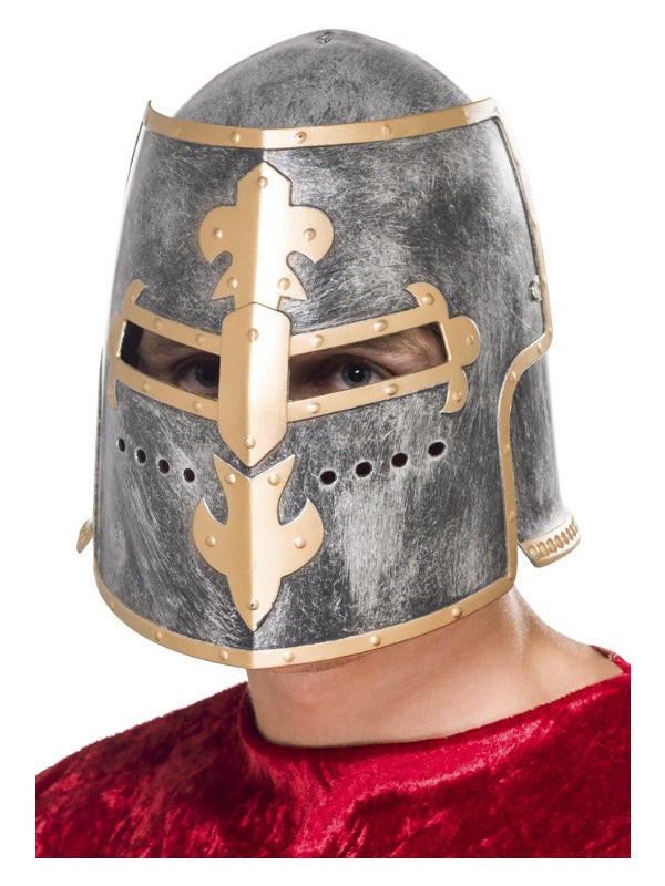 Medieval Crusader Helmet Silver