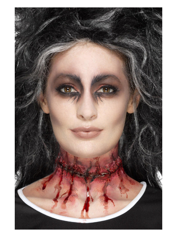 Smiffys MakeUp FX Latex Stitched Neck Red