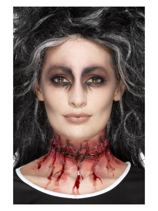 Smiffys MakeUp FX Latex Stitched Neck Red