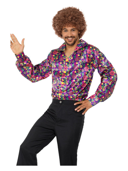 60s Psychedelic CND Shirt MultiColoured