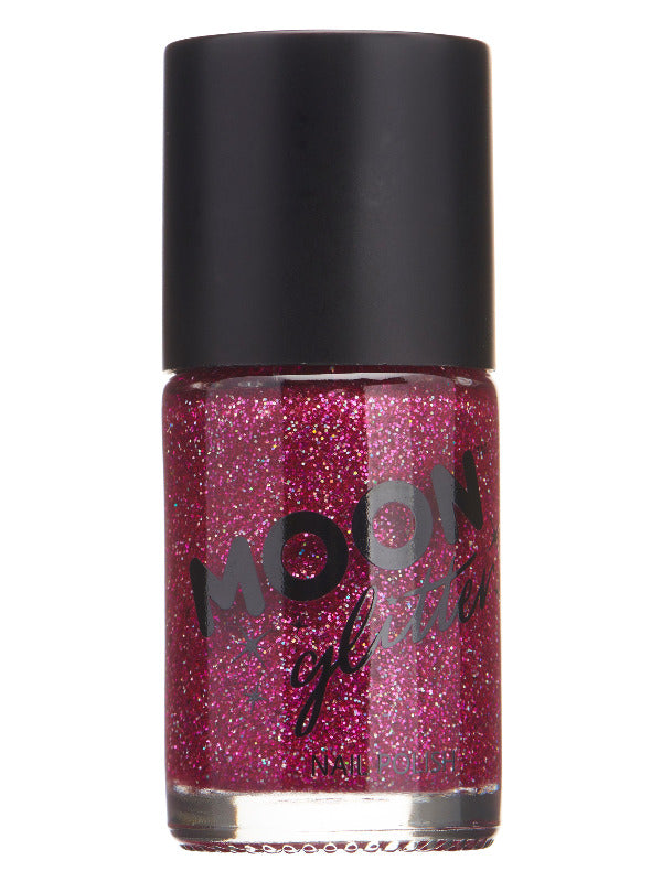 Adult Moon Glitter Holographic Nail Polish Fuchsia