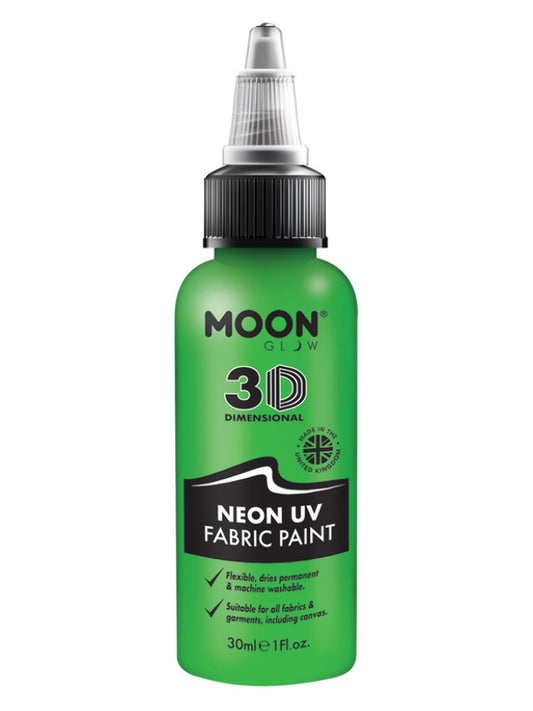 Adult Moon Glow  Neon UV Intense Fabric Paint Green
