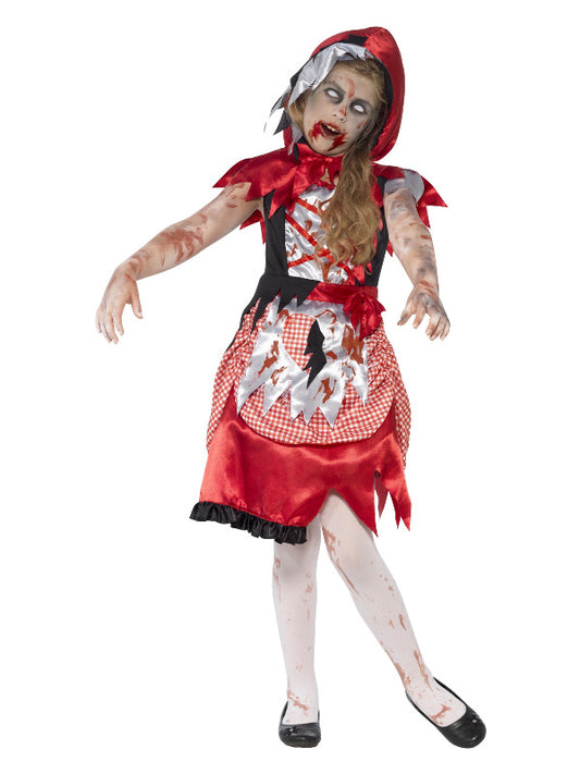 Kids Zombie Miss Hood Costume Red