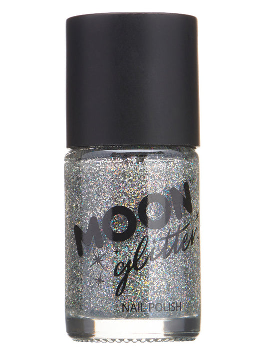 Adult Moon Glitter Holographic Nail Polish Silver
