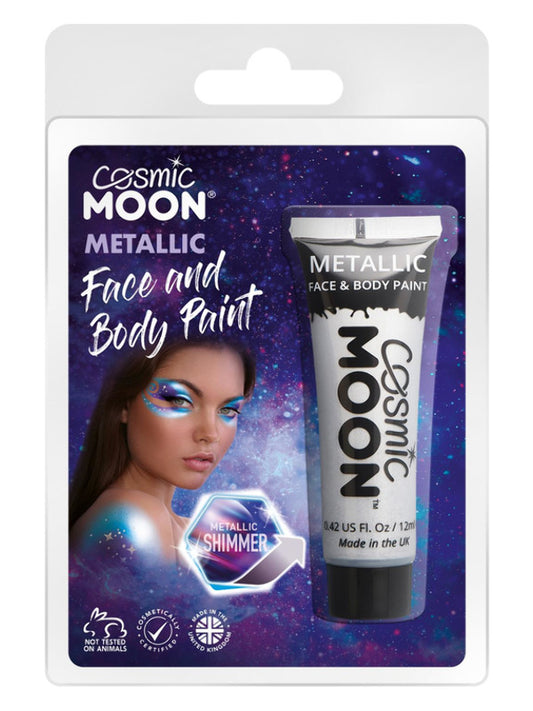 Adult Cosmic Moon Metallic Face  Body Paint Silver (2)