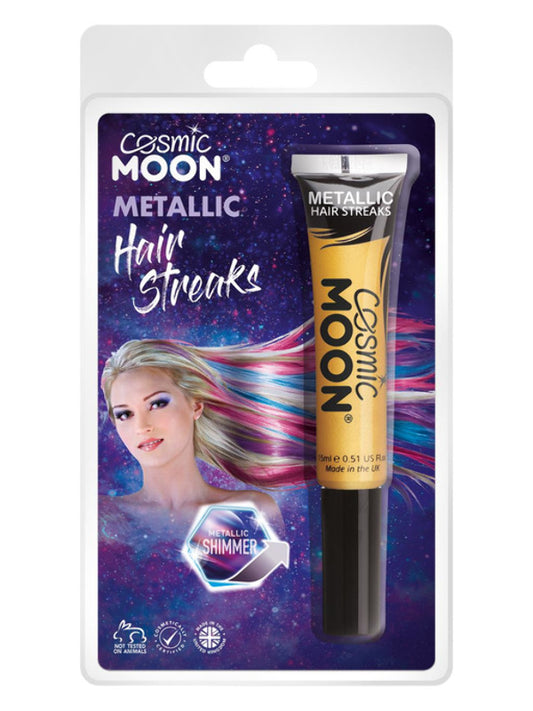 Adult Cosmic Moon Metallic Hair Streaks Gold (2)