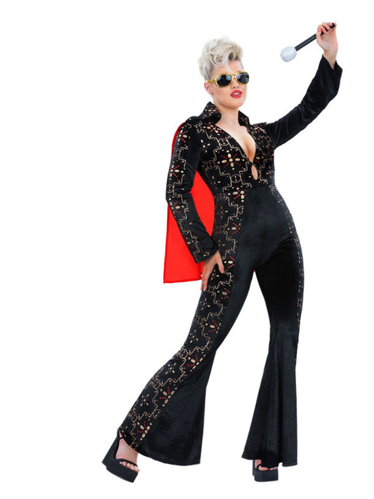 Adult Elvis Black Rhinestone Costume