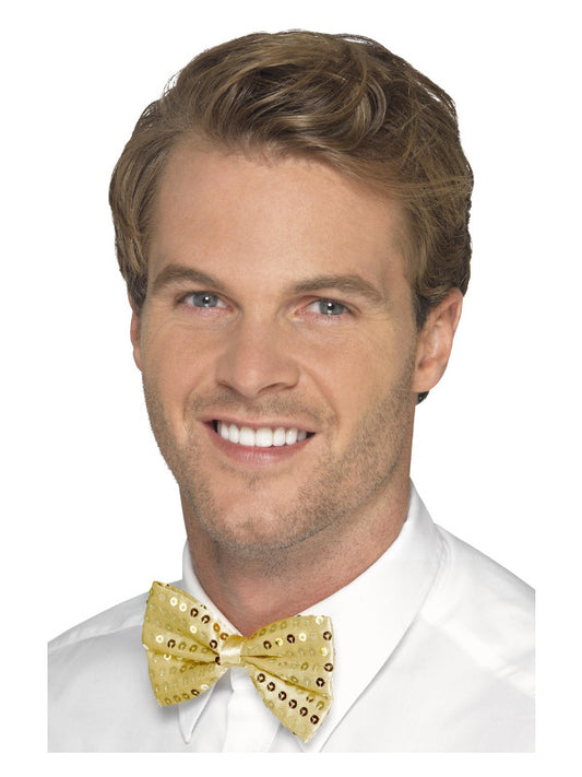 Sequin Bow Tie Gold