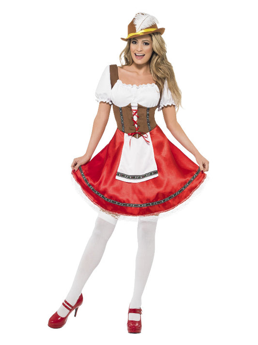 Bavarian Wench Costume White  Red