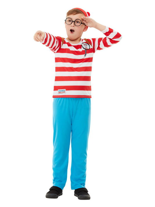 Kids Wheres Wally Deluxe Costume Red  White