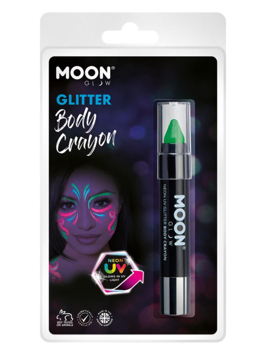Adult Moon Glow  Neon UV Glitter Body Crayons Green (2)